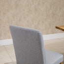 Set 2 Sedie Imbottite 50x62x96 cm in Tessuto Effetto Lino Grigio Chiaro