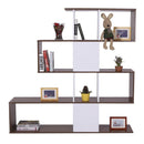 Libreria di Design Moderna Mobili Ufficio Scaffale Bianco e Noce 144x30x125 cm 