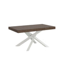 Tavolo Allungabile 160-420x90x77 cm Volantis Noce Telaio Bianco 