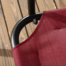 Dondolo da Giardino 3 Posti 172x110x153 cm con Tetto Parasole Rosso e Nero   