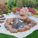 Cascata Artificiale Roccia da Giardino 265x145 cm in Vetroresina con Pompa