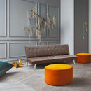 Divano Letto 175x80x73 cm in Similpelle Marrone