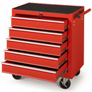 Carrello Portautensili 68x33x78 cm con 5 Cassetti per Utensili in Acciaio Rosso      