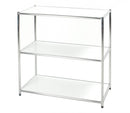 Scaffale Libreria in Acciaio Cromato 3 Ripiani Bianchi Tosini E-408080W
