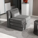 Poltrona Letto Singolo da Terra Salvaspazio 80x75x74 cm in Tessuto Grigio 