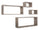 Set 3 Mensole Cubo da Parete Quadrato e Rettangolare in Fibra di Legno Merlino Rovere Moka