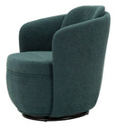 Poltrona Girevole Torino Ottanio 70x72x75 cm in Ferro e Compensato e Spugna e Poliestere Verde acqua e Oro e Nero      