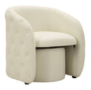 Poltrona con Puff Zagabria 75x76x80 cm in Pino e MDF e Spugna e PU      