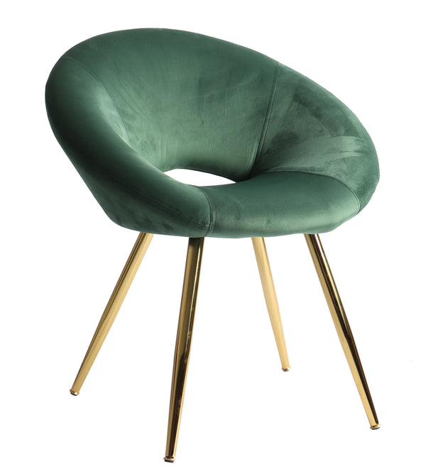 Poltrona 66x61x76 cm in Tessuto Vellultato Oro/Verde Scuro prezzo