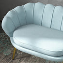 Divano 2 Posti 130x77x77 cm in Velluto Azzurro  