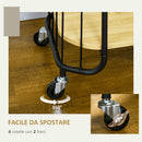 Carrello da Cucina 79x38x95 cm con Ruote in Truciolato e Acciaio
