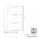Scarpiera 3 Ante a Ribalta 75,3x33x115,7 h cm in Truciolare bilaminato Bianco Cemento