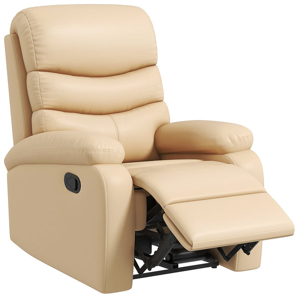 Poltrona Relax Reclinabile Manuale 80x90x105 cm in Similpelle Beige sconto