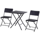 Set Tavolo 2 Sedie da Giardino Pieghevoli  Small Nero