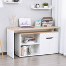 Scrivania Angolare con Libreria 140x117x76 cm con Armadietto e Cassetto color Legno e Bianco   