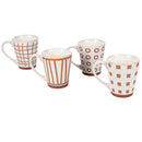 Set 4 Tazzine da Caffè Ø9x10,5 cm in Gres VdE Tivoli 1996 Geometry