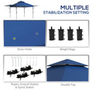 Gazebo Pieghevole con Pareti Estensibili Altezza Regolabile e Borsa con Ruote 5x3m  Blu