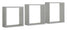 Set 3 Mensole da Parete Cubo in Fibra di Legno Incubo Slim Grigio Sasso