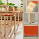 Set 4 Sgabelli Impilabili Rotondi in Legno 40x54 cm Rosso e Legno 
