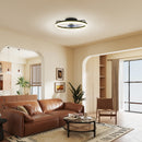 Ventilatore a Soffitto Ø50 cm con Luce LED Regolabile Telecomando Timer 6 Velocità in Acciaio e Plastica Nero      