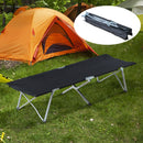 Letto da Campeggio Pieghevole in Metallo e Tessuto Oxford 193x64x40 cm  Nero