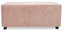 Panca in Velluto 100x48x44 cm Soriani Rosa Cipria