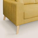 Divano 2 Posti 166x95x91 cm in Tessuto Giallo