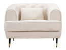 Poltrona Praga 93x71x86 cm in Poliestere Crema/Oro