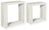 Set 2 Mensole Cubo da Parete Quadrato in Fibra di Legno Ginevra Rovere Sbiancato