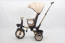 Passeggino Triciclo per Bambini 1-3 Anni Trico Luxury Gold 7 Modalità di Guida Beige