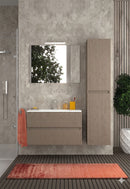 Mobile da Bagno Sospeso con Lavabo 100 cm e Specchio Urano Light Tortora      