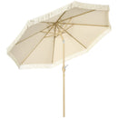 Ombrellone da Giardino 260x240 cm a Manovella Inclinabile in Poliestere e Metallo Crema  