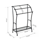 Porta Asciugamani da Bagno in Metallo 61.3x33x87.5 cm Nero 