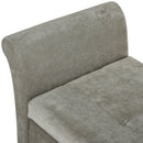 Panca Pouf Contenitore in Tessuto Imbottito con Braccioli 136,5x45x62 cm  Grigia