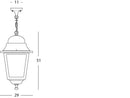 Lampada Sospesa Colore Nero per Esterno Linea Maxi Quadrata Livos