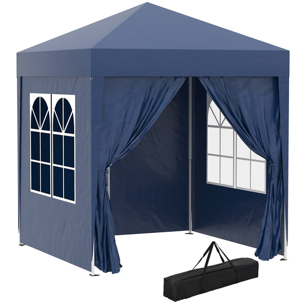 Gazebo Pieghevole Pop Up 2x2m in Poliestere e Acciaio Blu acquista