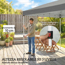Gazebo Pieghevole 590x297x285 cm Pop Up con 6 Pareti Laterali Sacchi di Sabbia e Borsa  in Tessuto UV50+ Grigio Scuro      