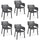 Set 6 Sedie da Giardino 61x54x79h cm Elisa Chair Grafite