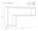 Mensola da Parete a Forma di L 61x37x15,5 cm in Fibra di Legno Lettera Blu Atollo
