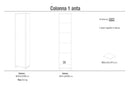 Armadio 1 Anta 43x190x29 cm Olmo Chiaro