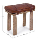 Sgabello Charleston Rettangolare in Pelle