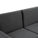 Divano 2 Posti 141x65x78 cm Imbottito con Rivestimento in Lino Grigio Scuro 