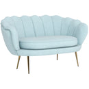 Divano 2 Posti 130x77x77 cm in Velluto Azzurro  