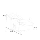 Poltrona Alzapersona Elettrica 1 Motore 80x86x107 cm in Tessuto Nero