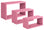 Set 3 Mensole da Parete Rettangolare in Fibra di Legno Trittico Rosa Blush