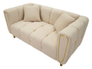 Divano Alma Crema con Cuscini 81x155x71 cm in Legno e Poliestere      