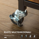 Carrello da Cucina con Ripiano Aperto 90x40x90 cm in Truciolato e Acciaio Marrone