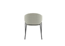 Set 2 Sedie Medea 53x60x78 cm in Tessuto Easy-Clean Bouclé Grigio Chiaro      