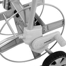Carrello Avvolgitubo con Manovella e Ruote Avvolgi Tubo Fino a 60 m in Metallo Grigio      