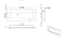 Camino Elettrico da Pavimento 52x127x11,5 cm Effetto Fiamma 1500W Advance Nero